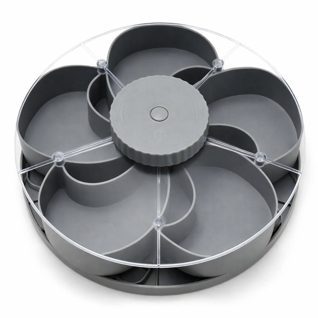 🎁Free Shipping！🍽️ Rotating 5-Compartment Snack Tray
